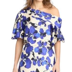 NEW TANYA TAYLOR georgia top in blue cream multi